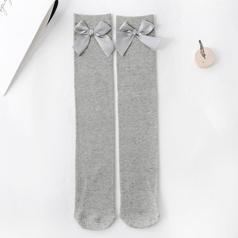 Breathable Stockings Cotton Heelless Socks With Bowknot Detail Comfort For Kids Party Occasion And Daily Use