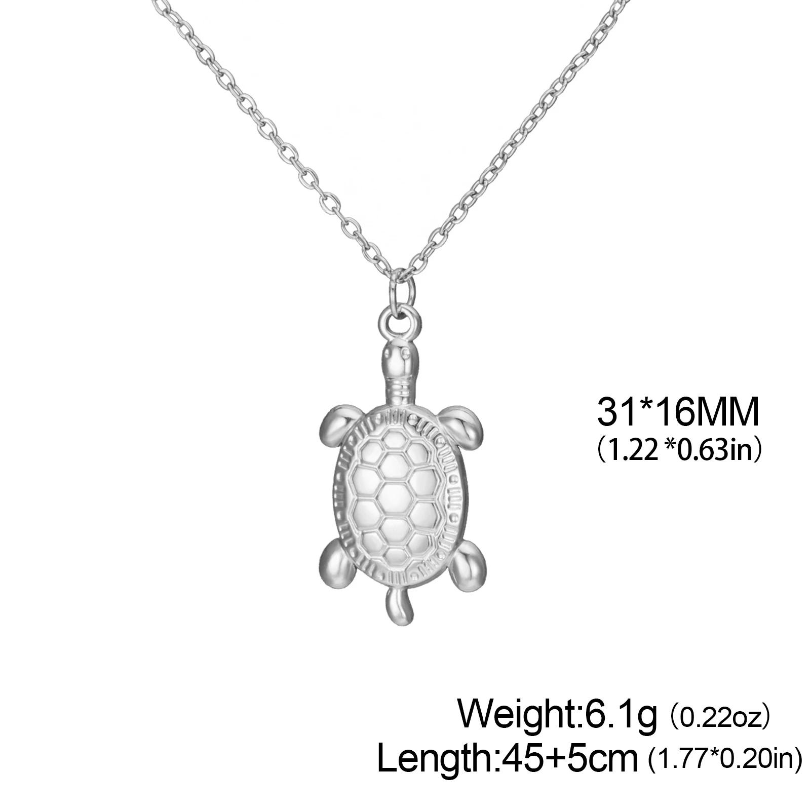 

Stainless Steel Cute Sea Turtle Pendant Necklace Jewelry Animal Women s Necklace 2026 Trend Birthday Gift Wholesale New 45-50cm
