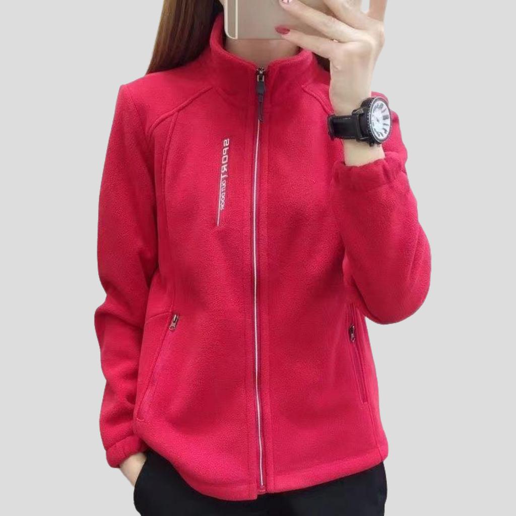 Autumn Winter Women's Plus-Size Fleece Jacket Casual Stand Collar Thickened Cardigan Hoodie Sports Outdoor Warm Hoodie Jacket