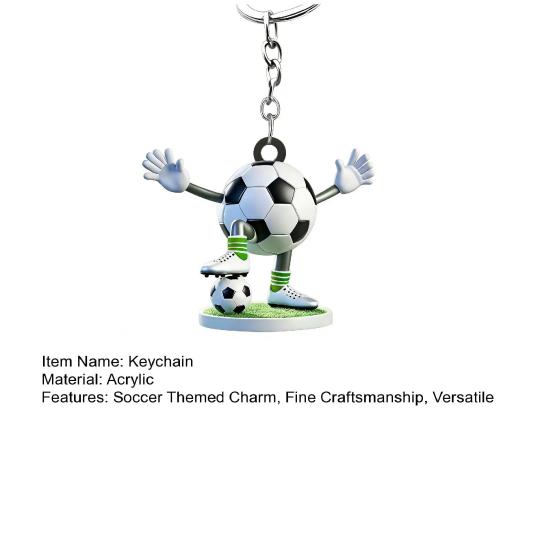 Nyckelring 2D Akryl Fotbollsberlock Nyckelring Bilinteriör Fint Hantverk Nyckelring Ryggsäckar Handväskor Bilar Plånböcker Tillbehör