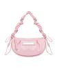 Nick&Nicole Crystal Shirring Ribbon Round Bag_Baby Pink