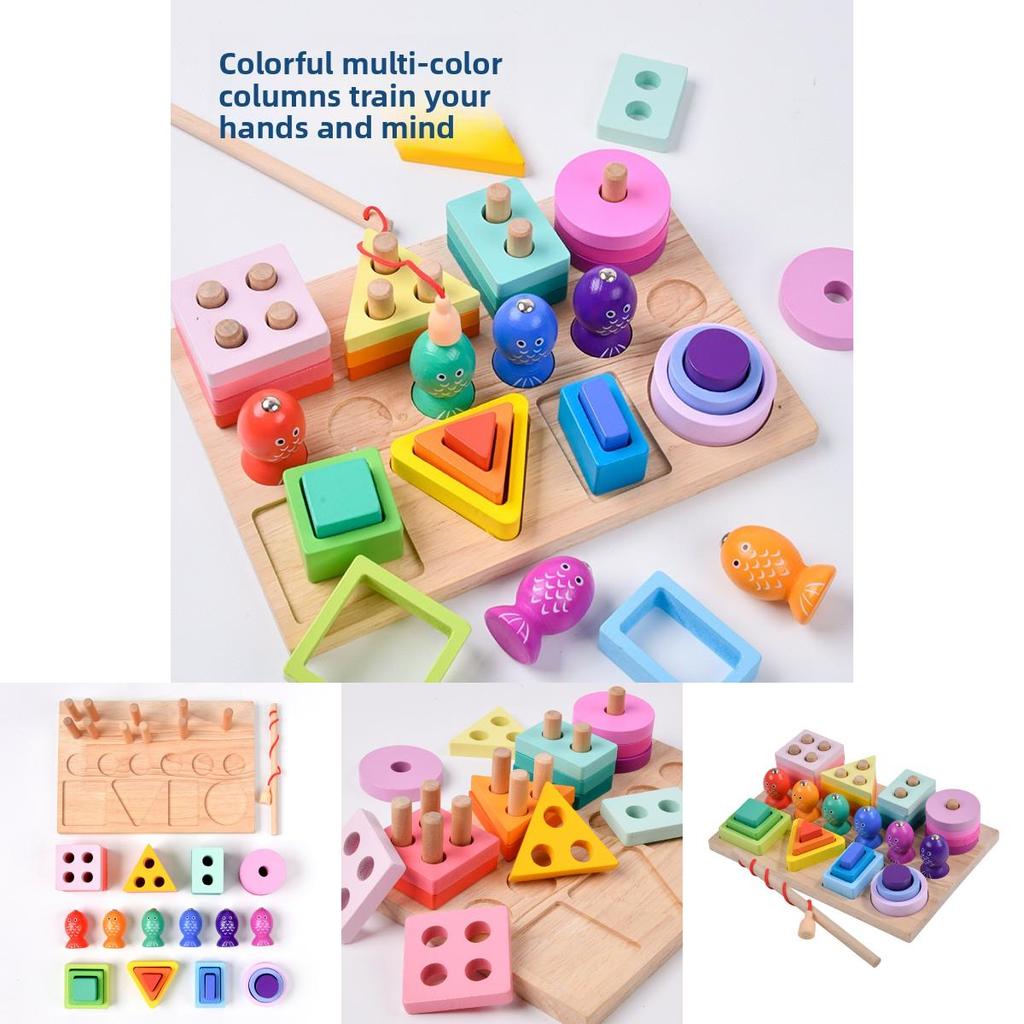 Wooden Magnetic Fish Toy Set For Toddler Early Education And Shape Recognition