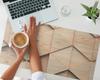Durable Anti-Slip Desk Mat Geometric 3D Pattern 90x45 cm