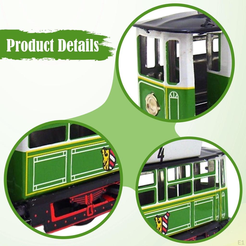 Tram Model Photo Prop Indoor Classic Ornament Gift Old Fashioned Toy Collection for Bookshelf