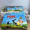 Pippi Longstocking Swing Fun Bedding Duvet Cover Set Duvet Cover Pillowcases  (1*Duvet Cover 2*Pillowcases, Without Duvet Insert)