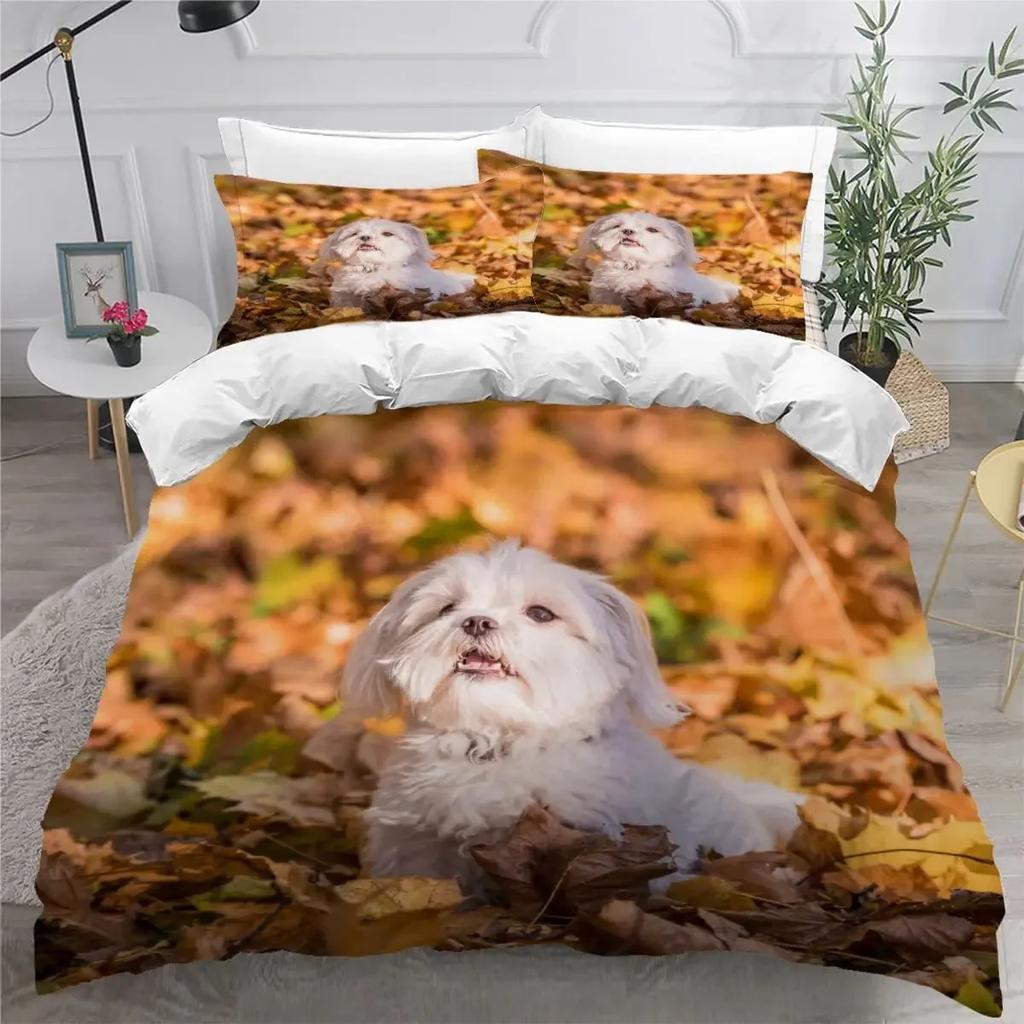 Comforter Cute Dog Single Twin Queen For Girl Teen Boys Pet Dog Theme Bedding Set Polyester Kawaii Animal Comforter