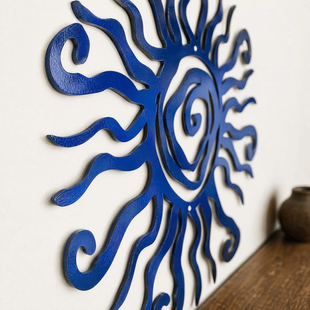 Arte de Hierro Pintado a Mano Arte de Pared Metálico 11.81 pulgadas Escultura de Pared Decoración de Sol Espiral Decoración de Granja