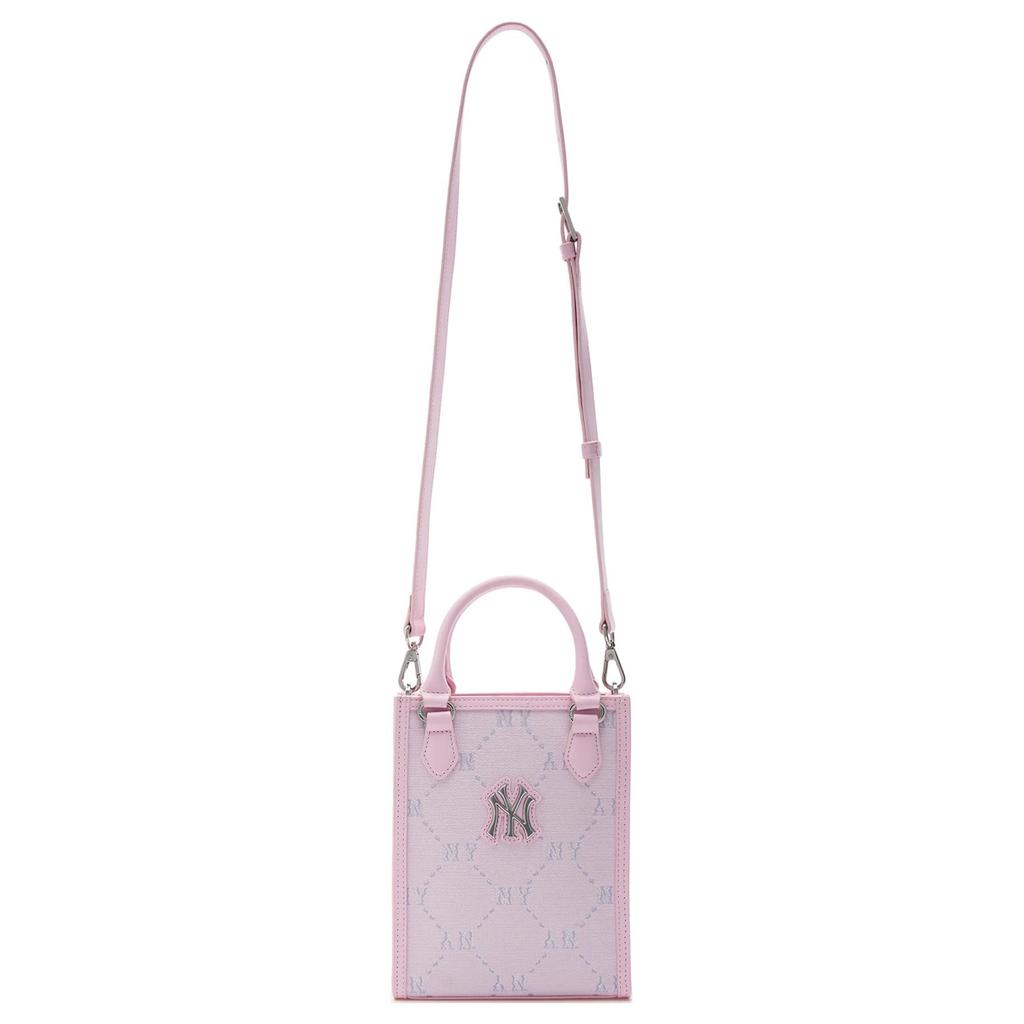 MLB Logo Full Mark PVC Tote Bag Shopping Bag Shoulder Crossbody Handbag Mini Women tote bags Pink 7ACRMD34NGP001-50PKL