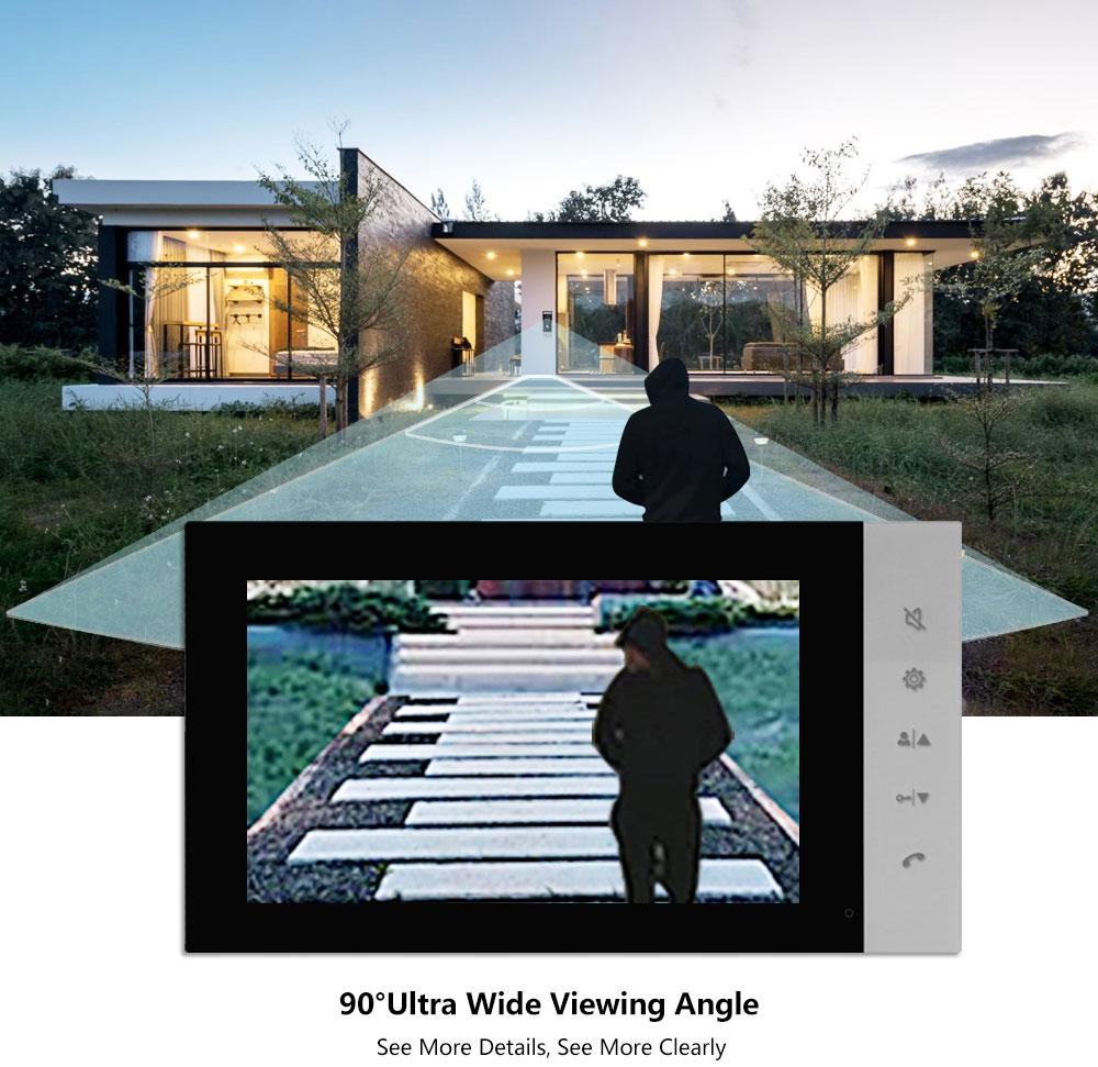 VIDEW 4 Wired Video Intercom System RFID Unlock Camera Doorbell with 7 Inch Screen Night Vision Home Door Bell for Villa