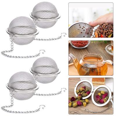 2/4/6pcs Stainless Steel Tea Ball Loose Leaf Tea Strainer Infusers Extra Fine Mesh Tea Interval Diffuser with Chain