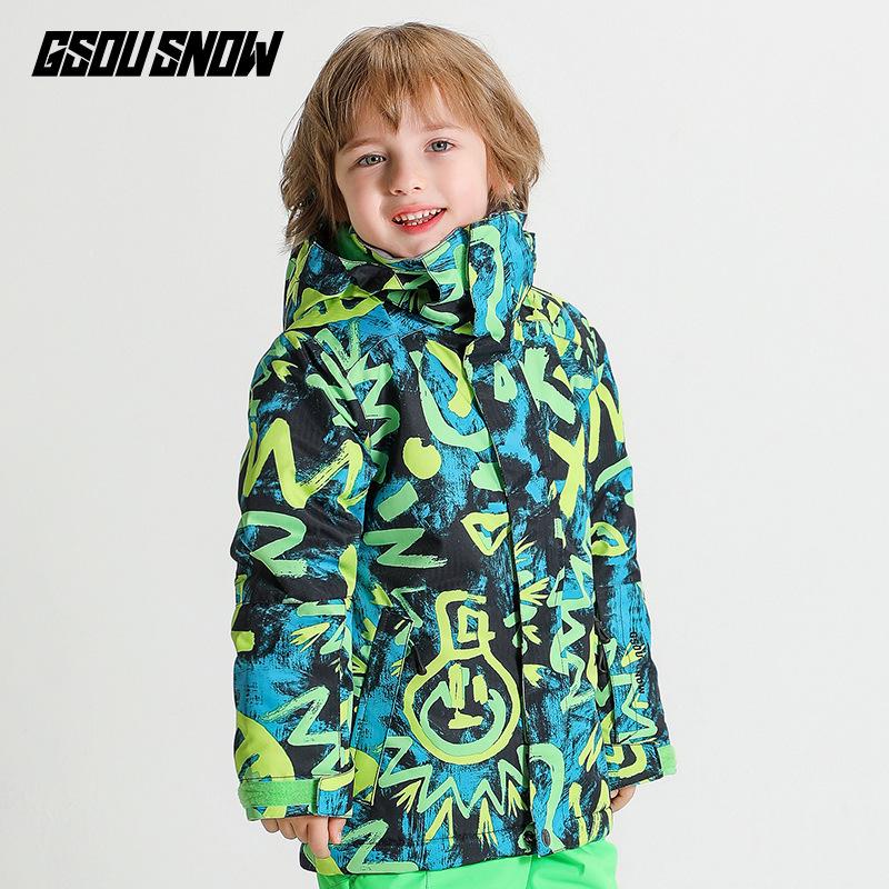 Gsousnow Kids' Windproof Waterproof Ski Jacket - Warm Ski Suit for Boys & Girls Outdoor