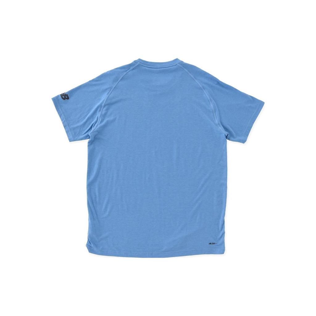 New Balance RW Tech T Shirts Men's Blue Crew Neck Moderate Straight Fit MT23059-HER