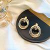 Korean Retro Minimalist Hoop Earrings for Women - High-End Cool Niche Style Ear Jewelry