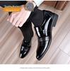 Men's Formal Leather Shoes with Height Increase - Genuine Shiny Cowhide for Business & Weddings