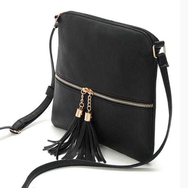 PU Leather Messenger Bag Tassel Crossbody Bag Ladies Shoulder Bag Girls Travel Bag MIT