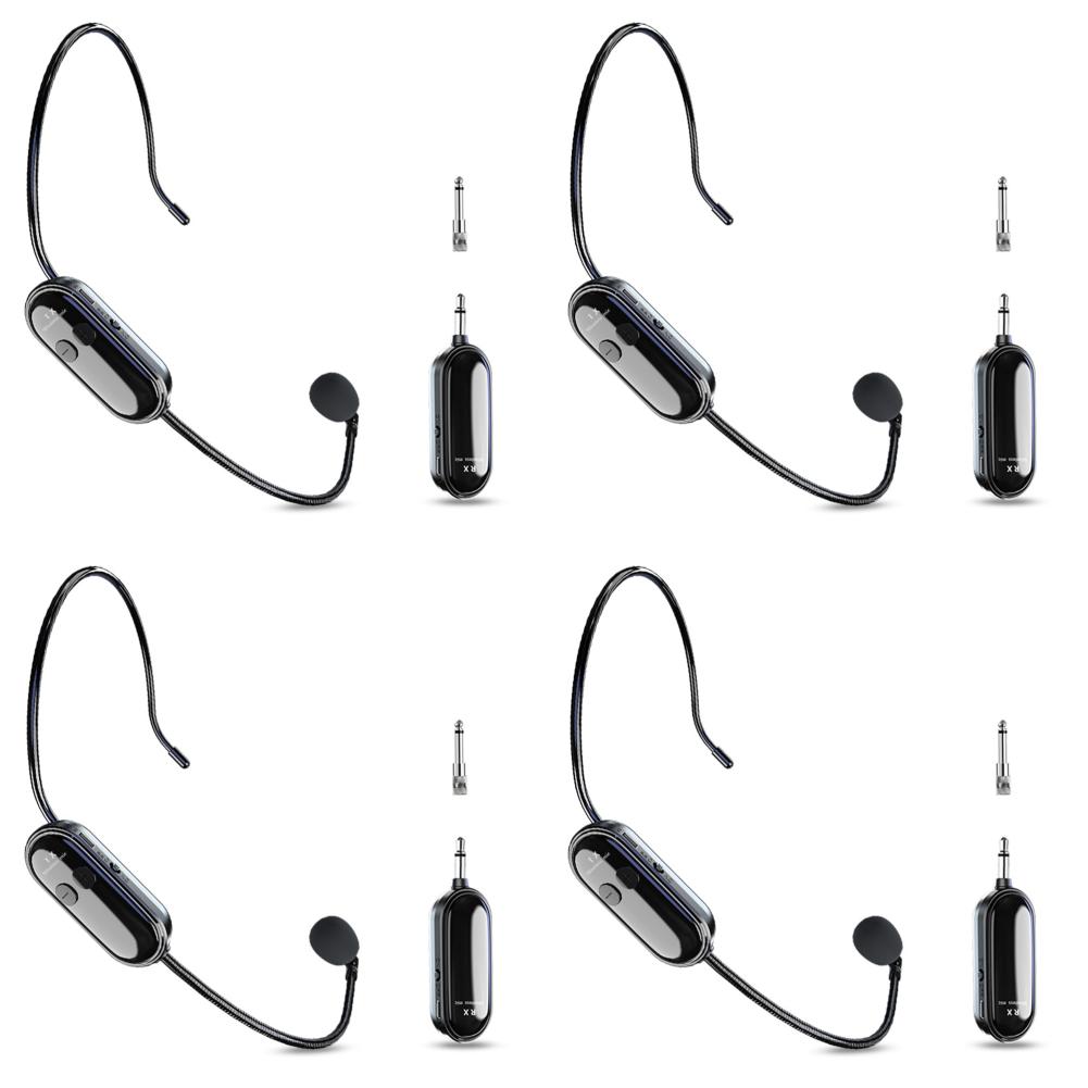 5-1Set 2.4G Wireless Microphone Headset Mic For Voice Amplifier Speaker Karaoke Computer Teaching Meeting Yoga Speech Mic System