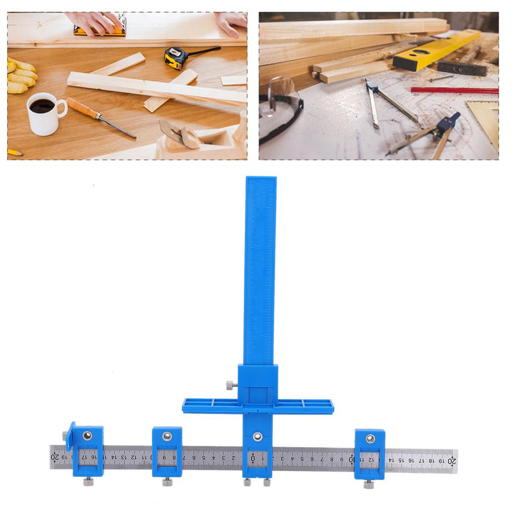 Hole Punch Locator  , Cabinet Hardware Device, Easy to Use, High Accuracy, Wide Adjustment Options for Wooden Dowels, with Double Thumb Screw, Hor