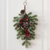 Artificial Christmas Teardrop Swag, 21.7In Mixed Pine and Swag for Front Holiday Wall Window Hanging