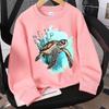 Kids Crewneck Sweatshirt, Sea Turtle with Bubbles & Seaweed Print
