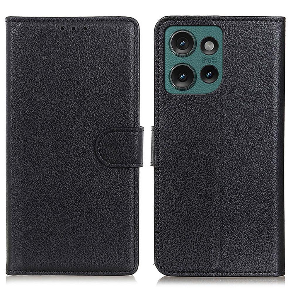 For Motorola Edge 50 5G Wallet Case PU Leather Phone Cover Litchi Texture