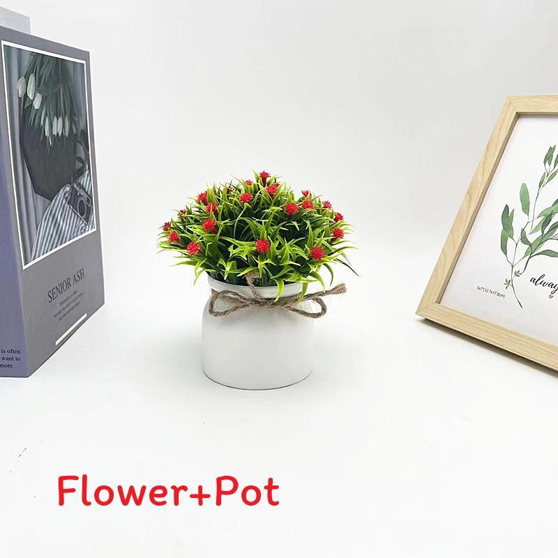 Gypsophila Plastic Paniculata L Potted Plant Bonsai With Roped Bow Wedding Decor