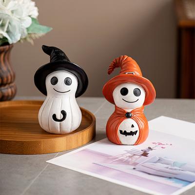 Halloween Ornament Lächeln Geist Harzfiguren Halloween Tisch Regal Büro Schreibtisch Heim Garten Dekoration