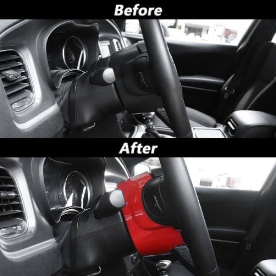Red Electric Adjust Steering Wheel Base Trim for Dodge Charger/Challenger 2015+