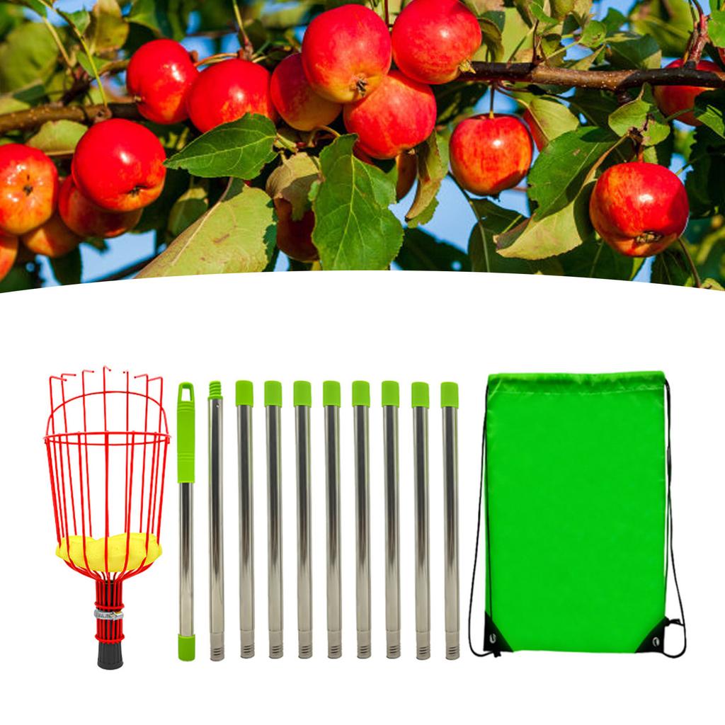 Fruit Pick Basket Telescoping Pole Tool Fruit Picking Equipment for Garden