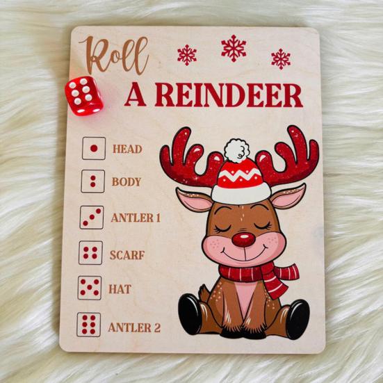 Christmas Puzzle Dice Game Santa Claus Wooden Jigsaw Puzzles for Adults Fun Holiday Activity for Kids Unique Christmas Party Game