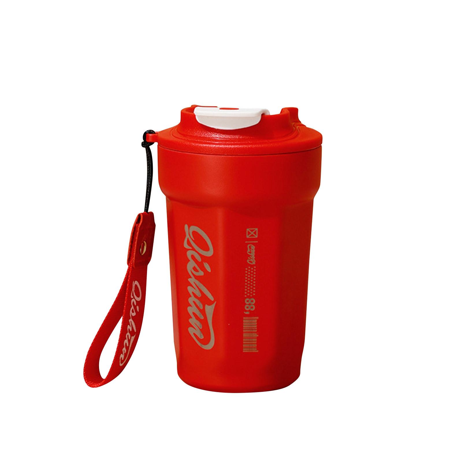 

Изолированная чашка из нержавеющей стали с подъемным тросом, чашка для непосредственного питья, установленная на автомобиле, кружка, восьмиугольная кофейная чашка One Size красный