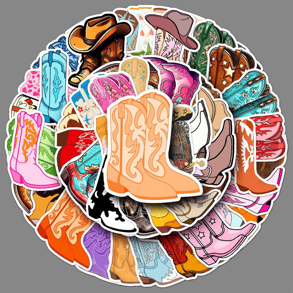 50 Cowboy Boots Graffiti Stickers Personalized Creative Decorative Decorative Water Cup Mobile Phone Case Suitcase Stickers