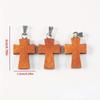 10PCS Mini Cross Necklace Handmade Cross Pendant with Buckle Cross Pendant DIY Small Wooden Cross Pendant