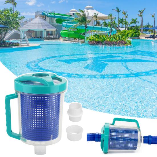 Havuz Yaprak Haznesi Havuz Süpürgesi için Şeffaf Tank Havuz Yaprak Toplayıcı 5 Skimmer Çorabı ile Yüksek Kapasiteli Yaprak Tuzağı Havuz Spa Dalcıklar İnce Partiküller için