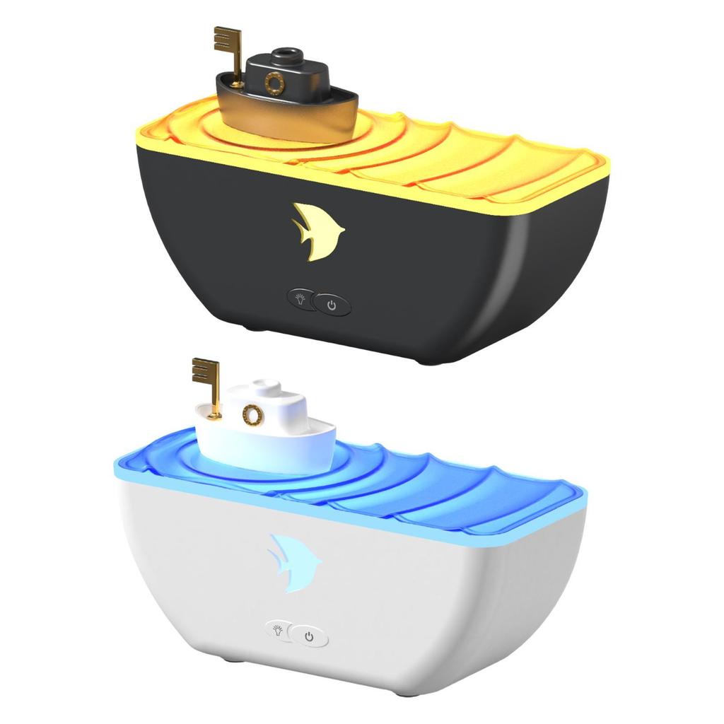 Aroma Diffuser Colorful Night Light Silent Ship Shaped 300ml Oil Diffuser Humidifier Air Diffuser for Women Bedroom SPA Mom Home