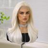 13*4 Styles Lace Front Wigs Synthetic Hair Long Water Wavy Middle Part White Hair Wig Daily Party for Women Natural Use
