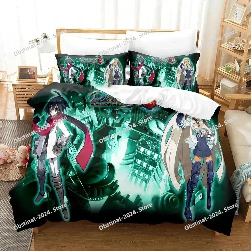 Anime Disgaea Bedding Set Duvet Cover Bed Set Quilt Cover Pillowcase Comforter King Queen Size Boys Adult Bedding Set