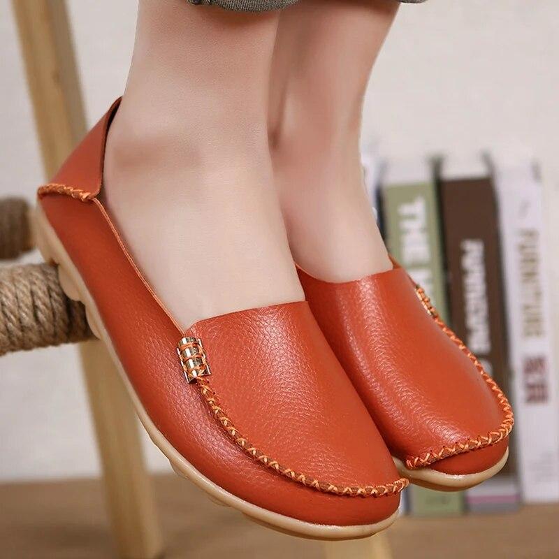 Women Flats Slip On Women Loafers Soft Moccasins with Genuine Leather Shoes Woman Plus Size Flat Shoes Women Causal Shoes Oxford