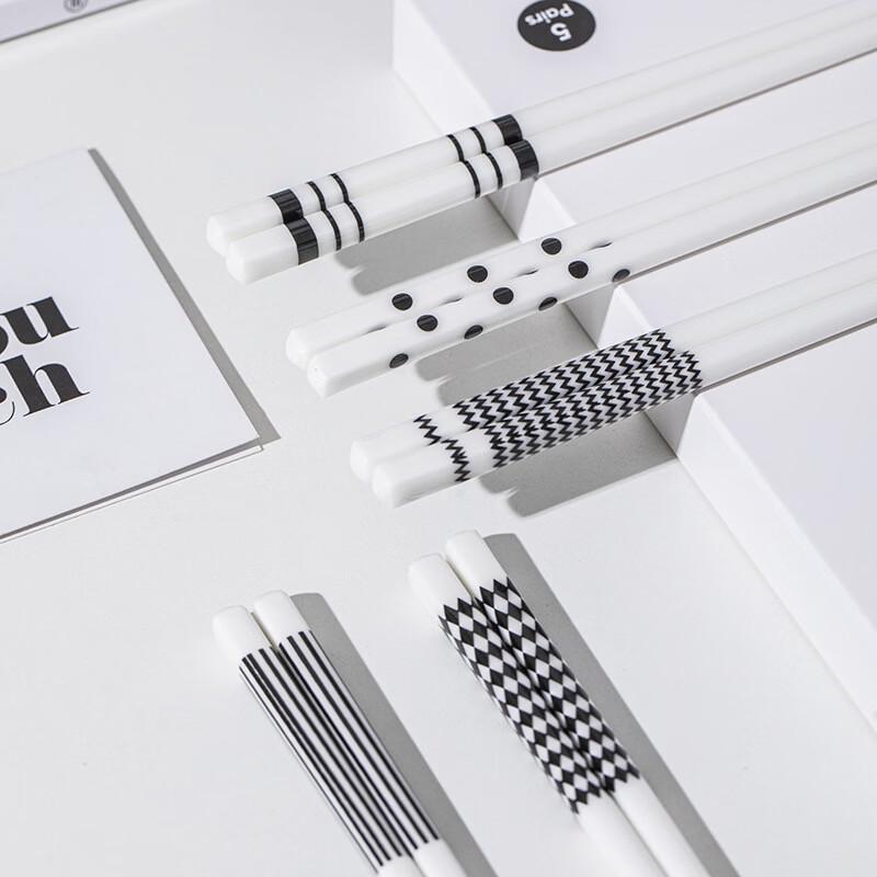 Stylish Black & White Ceramic Chopsticks