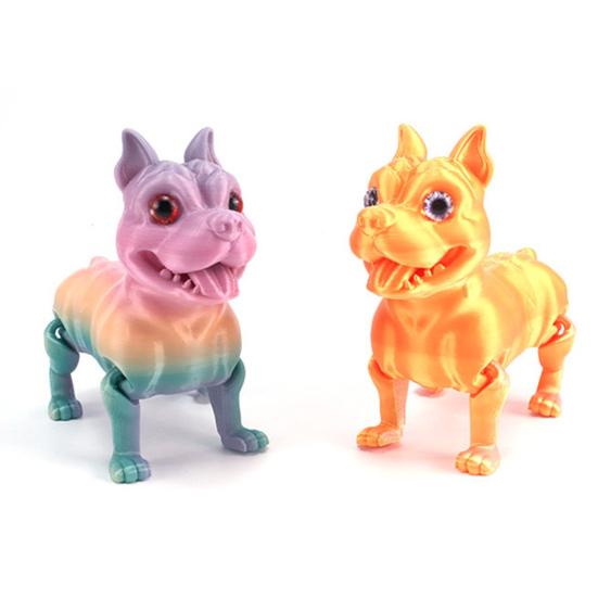 Figurka Psa Drukowana w 3D Ruchome Stawy Symulacja Figurka Pitbulla Artykułowany Model Zwierzęcy Zabawka Dom