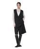 [Nano Universe] V-neck Vest X Half Pants Set for Women, Size F, 010 Black, 673-6119301