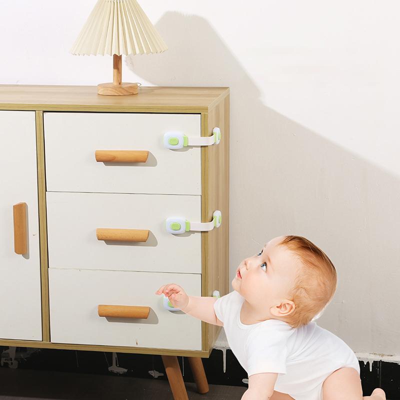 Baby Safety Lock Drawer Child Safety Cabinet Locks Adhesive Cabinet Drawer Door Latches Baby Safe Straps
