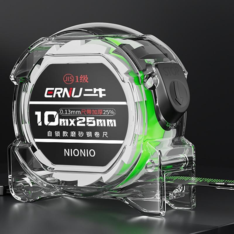 

10M Самоблокирующаяся рулетка Черная флуоресцентная рулетка Высокоточная утолщенная износостойкая рулетка с защитой от падений