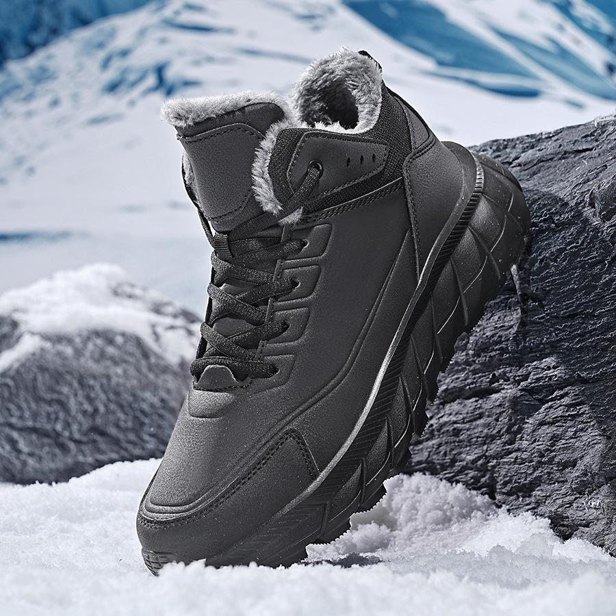 Winter New Large-size Outdoor Cotton Shoes, High-top Thick-soled and Lightweight, Young and Young Height-increasing Sports Shoes, Men's Snow Shoes