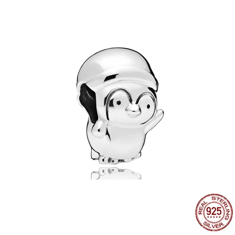 New S925 Sterling Silver Pet Cat Dog Fox Owl Turtle Animal Series Elephant Charm Bead Fit Original Bracelet DIYJewelry