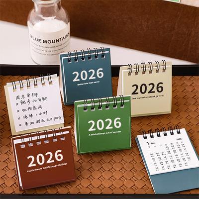 2026 Mini Einfach Klein Tischkalender Taschenformat Tragbar Täglicher Memo-Kalender Planer Desktop-Dekor Bürobedarf