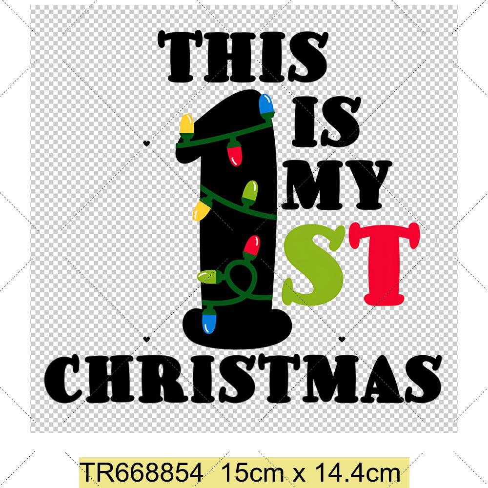 Mein Erstes Weihnachten Wärmeübertragungsaufkleber Weihnachten Thema Aufnäher für Nähzubehör DIY Kleidung Aufkleber Aufnäher