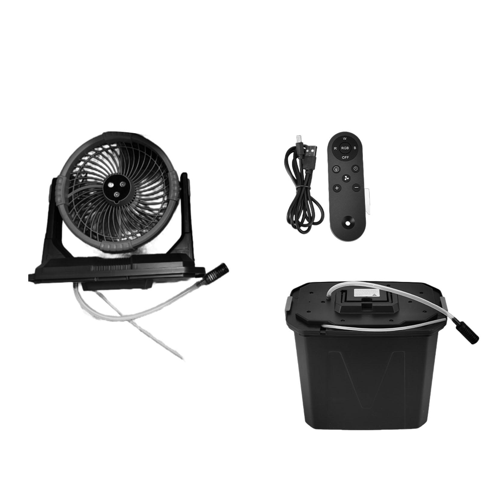 

Misting Fan 10L Water Bucket 20000mAh Power Bank RGB Ambient Light IR Remote Control Portable Fan for Outdoor Camping