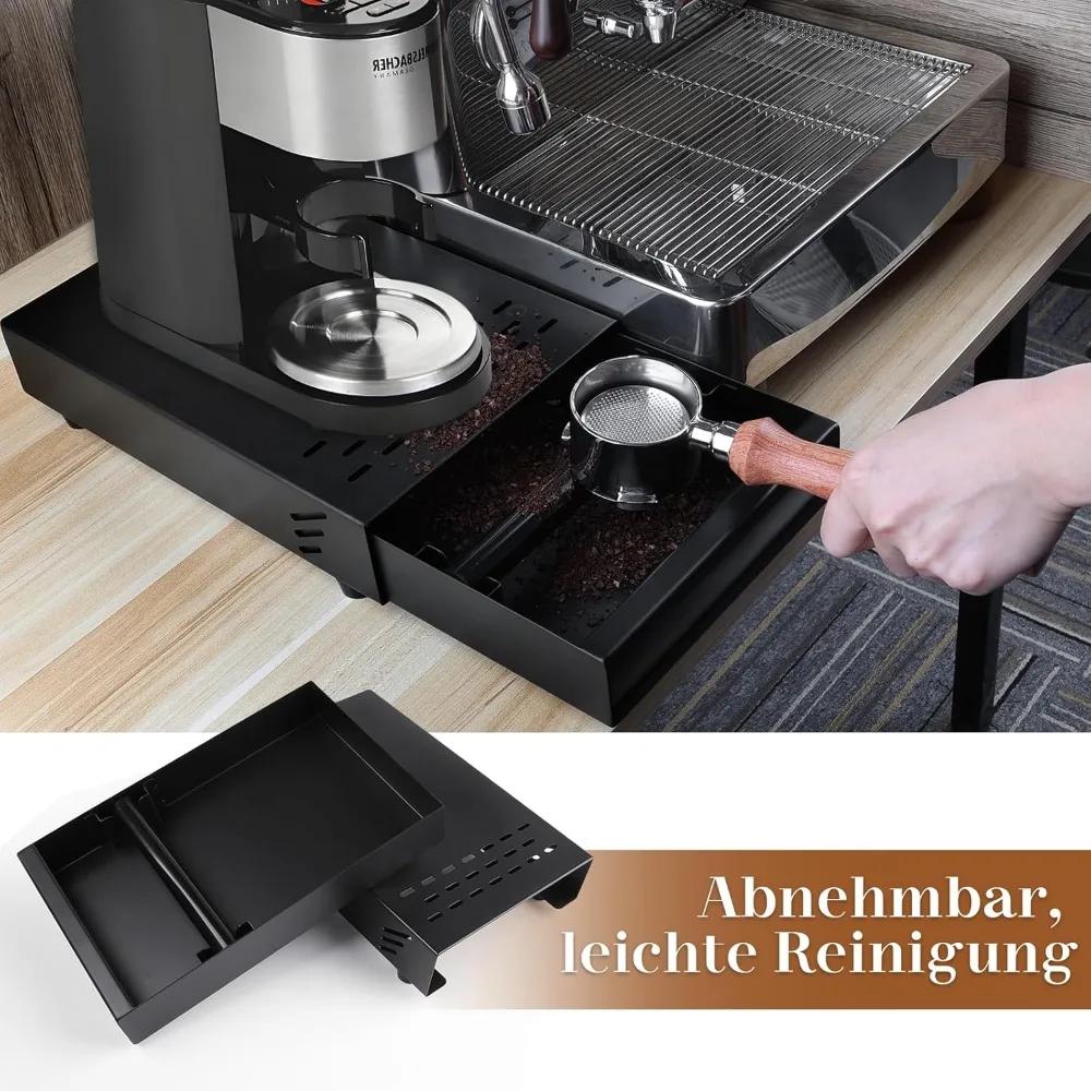 Black Coffee Grounds Knock Off Container, Detachable Knock Off Brewing Drawer, Stainless Steel Knock Off Coffee Box Accessories
