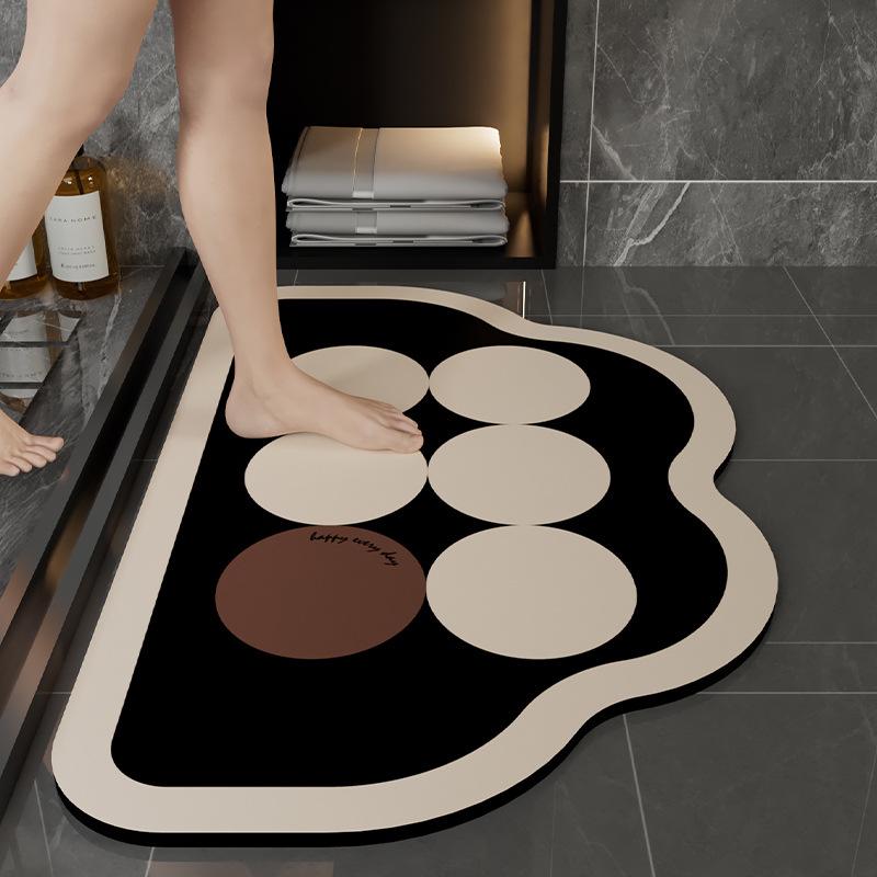 Plaid Diatom Mud Quick-Dry Anti-Slip Bathroom Mat