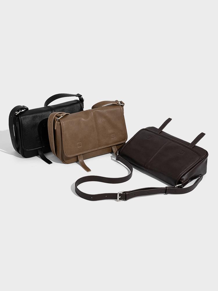 Damen Crossbody-Tasche im Vintage-Stil - Hochwertiges pflanzlich gegerbtes Rindsleder, vielseitige Umhängetasche für 2025